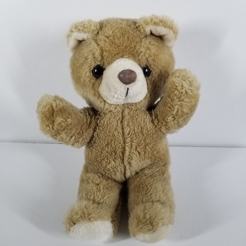 Vintage 1991 World of Smile Teddy Bear Plush Stuffed Animal 10" Brown Tan‎